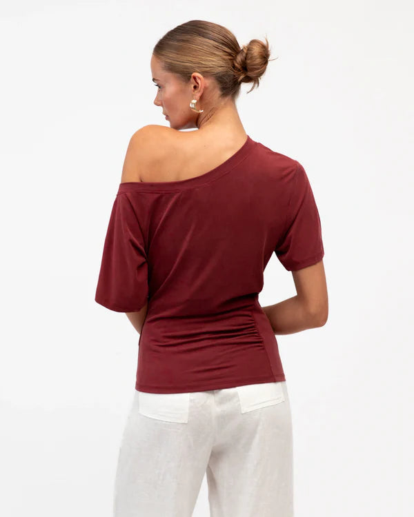 White Closet One Shoulder Tee TF11641