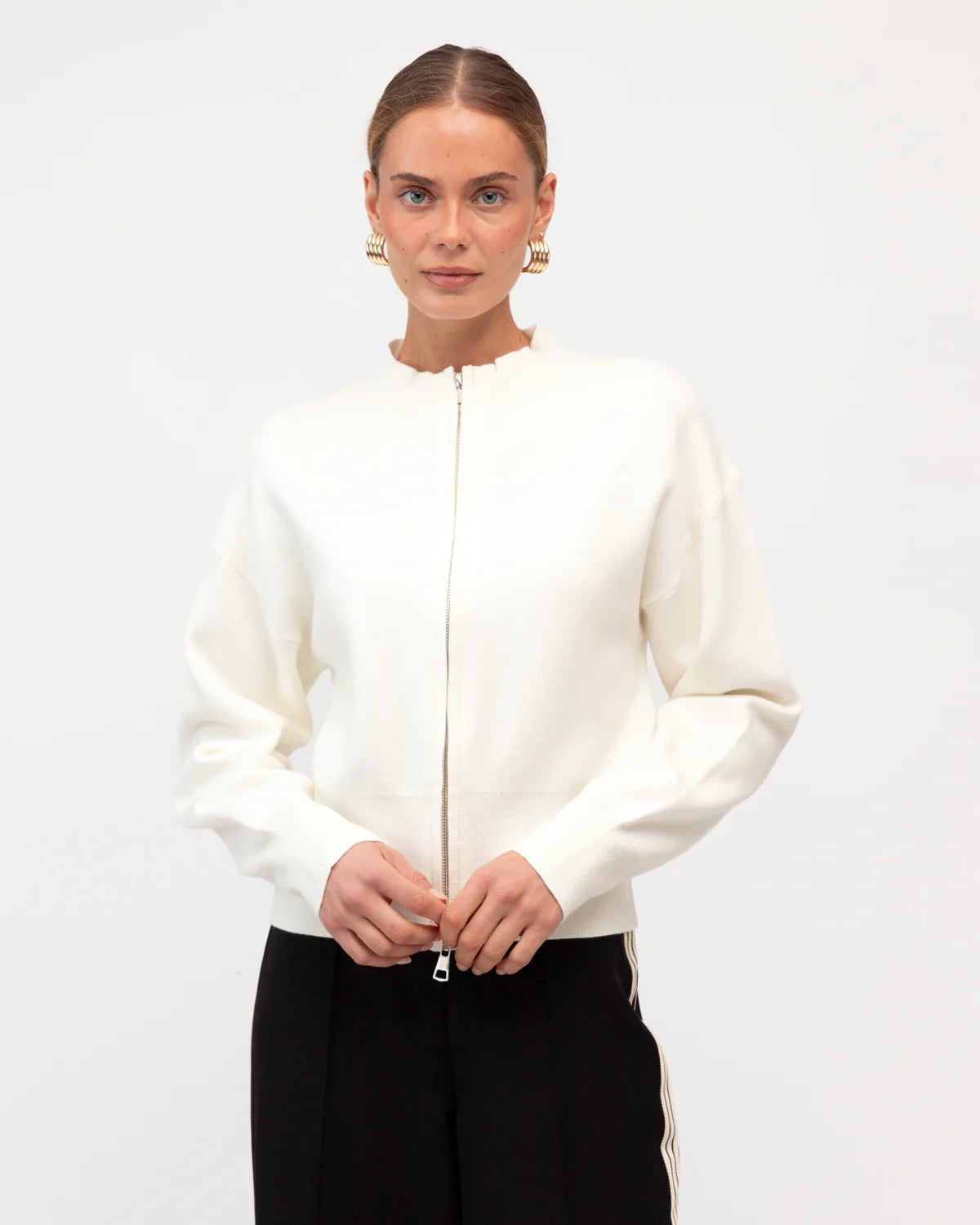 White Closet Zip Cardi TF11950