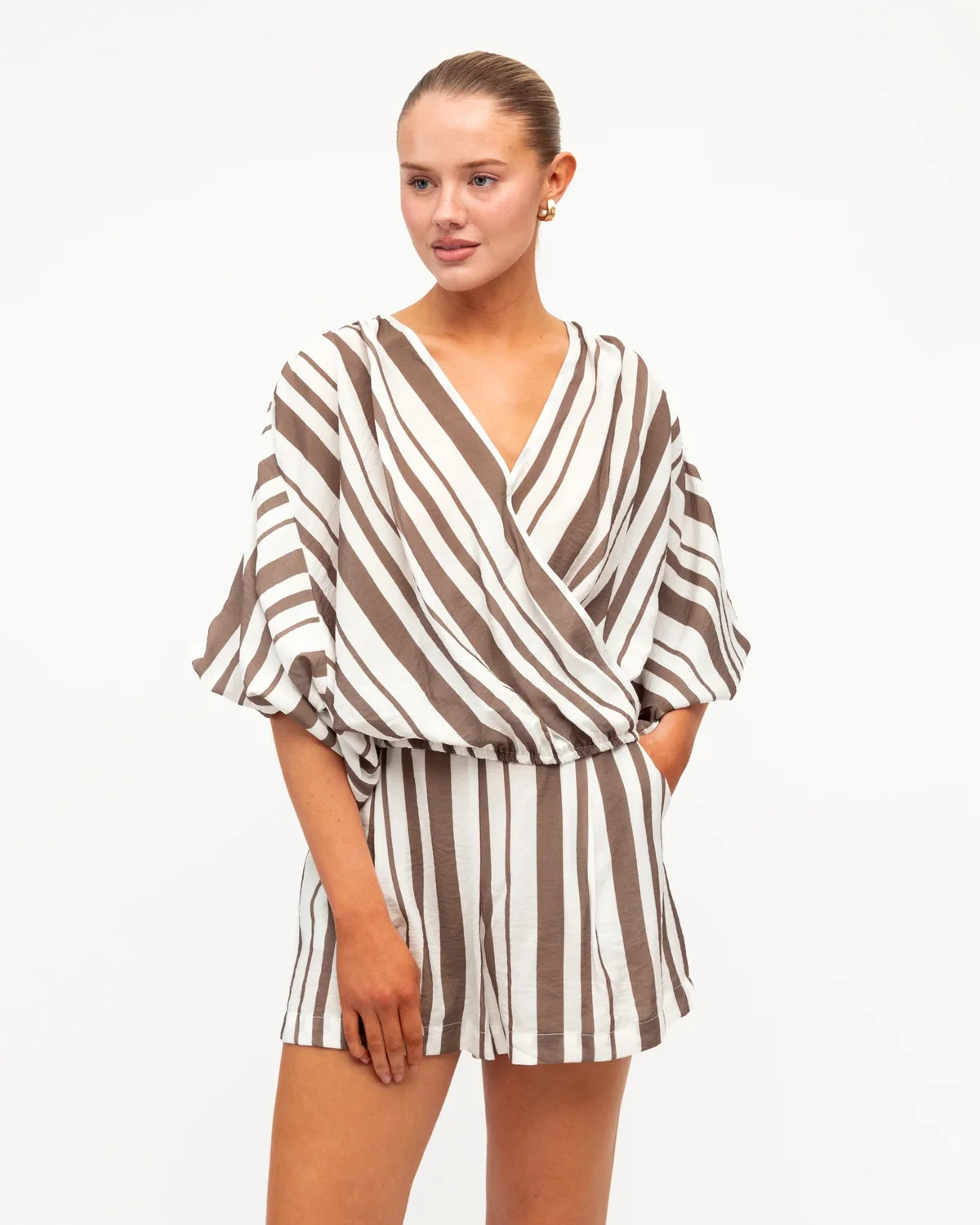 White Closet Eloise Stripe Top TF7205-107