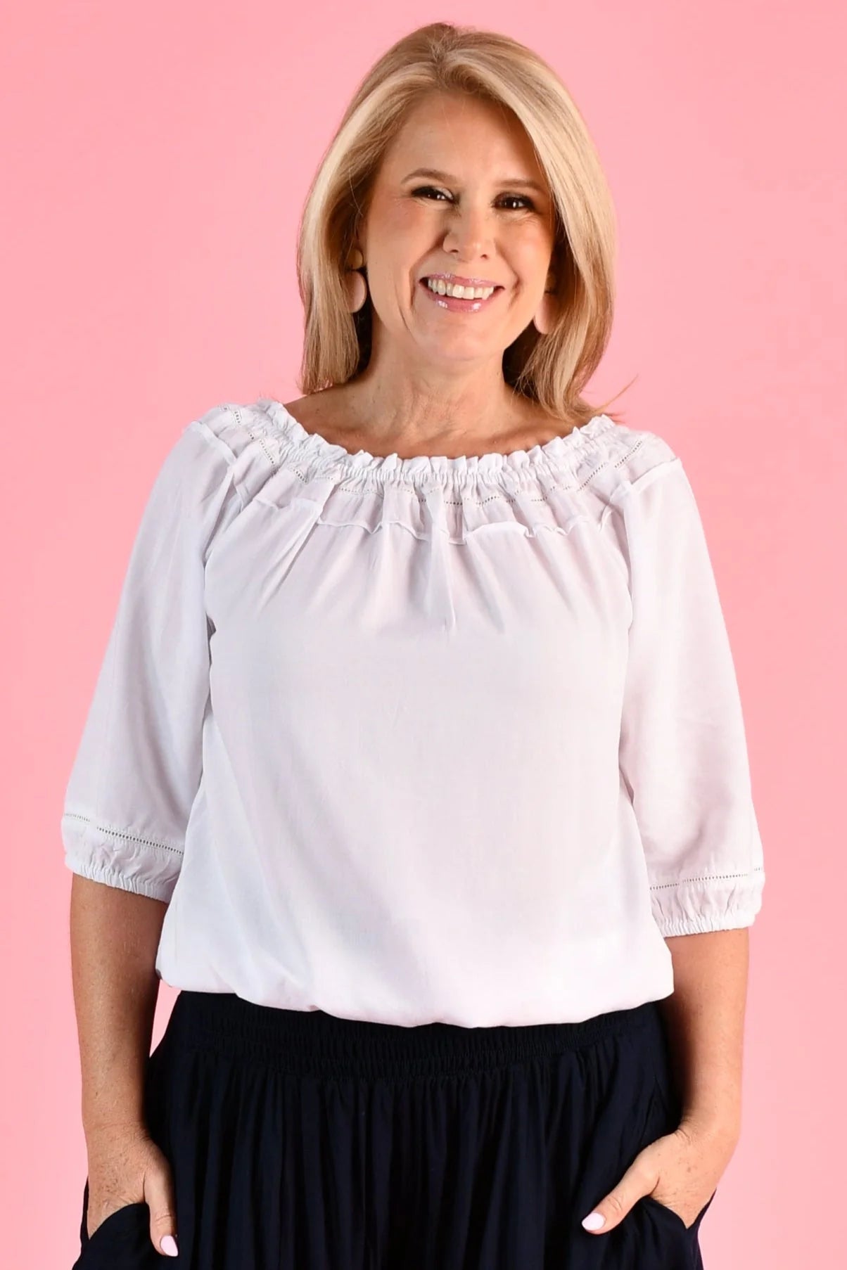 Go Girl Peasant Top - VBLT073