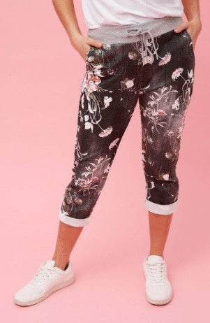 Bottega Moda crop pants with floral print  P512783