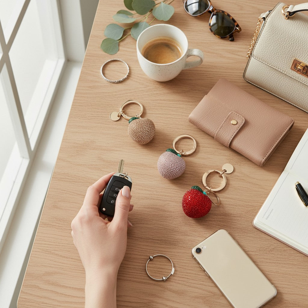Lavish  Bling Peach Keyrings CPCH