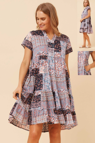 Mystic Monsoon Patchwork Dress D524144