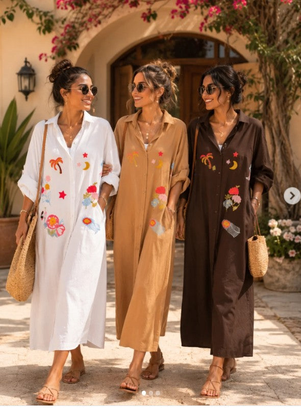 Italian Closet Hollibobs Long Shirt Dress