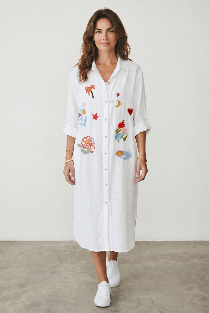 Italian Closet Hollibobs Long Shirt Dress