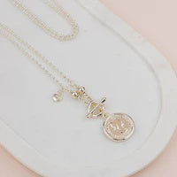 LillyCo T-Bar Coin Necklace L1829