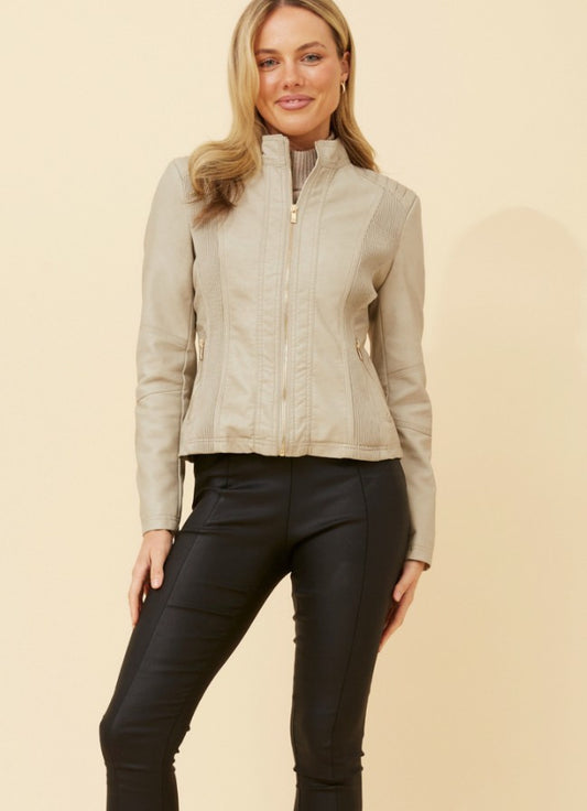 Caroline Morgan Faux Leather Jacket J508609