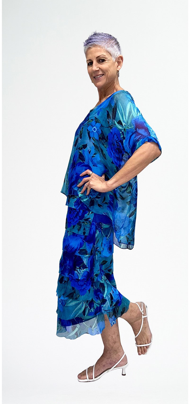 La Strada Frayed Edge Silk Dress LSD21-703