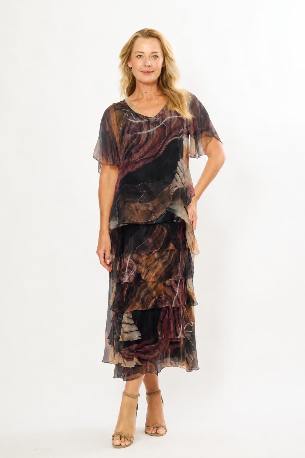 La Strada Frayed Edge Silk Dress LSD21-703