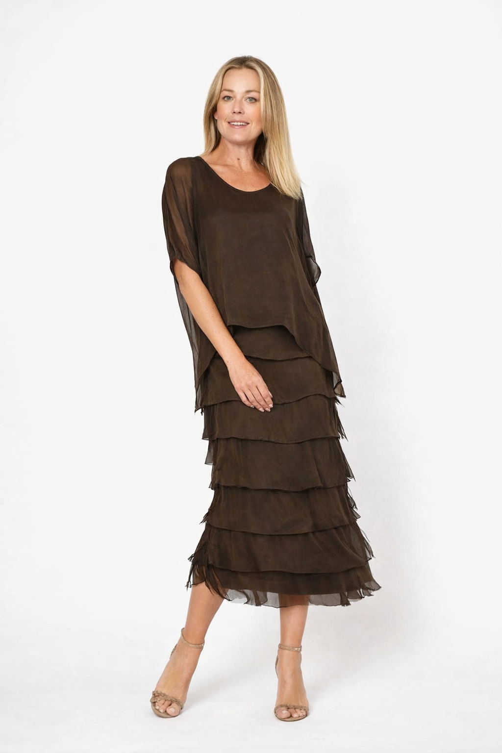La Strada Frayed Edge Silk Dress LSD21-703