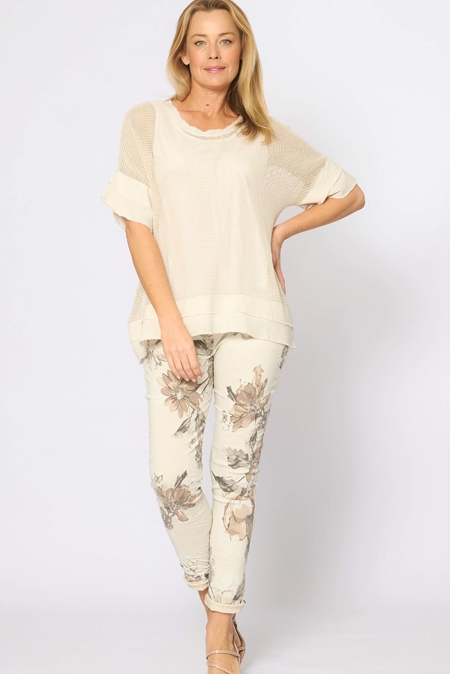 La Strada Cotton Mesh Top LST26-333