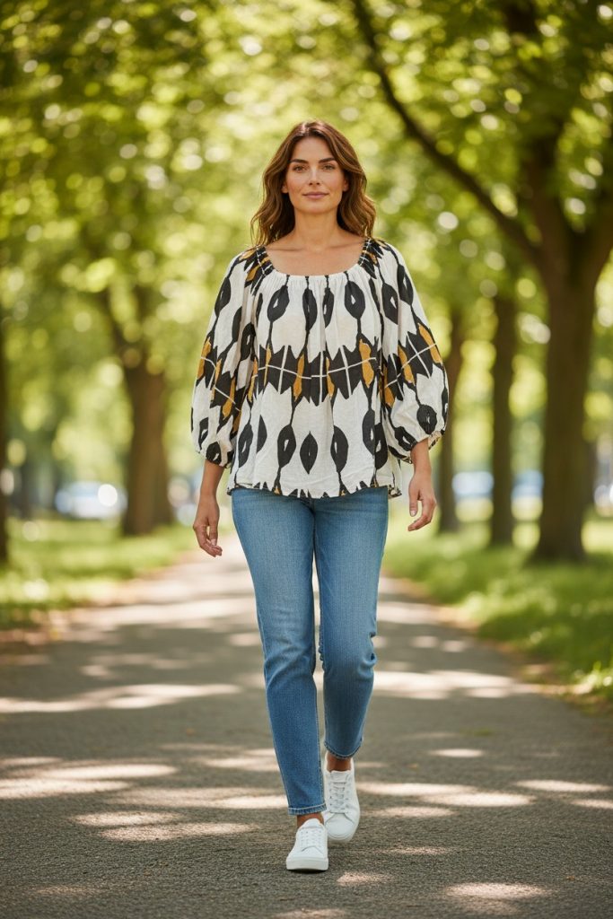 Italian Closet Pandora Peasant Sleeved Top