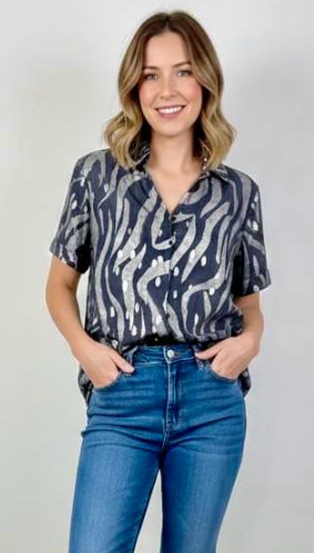 Cindy & Sami Zebra Top ST3572