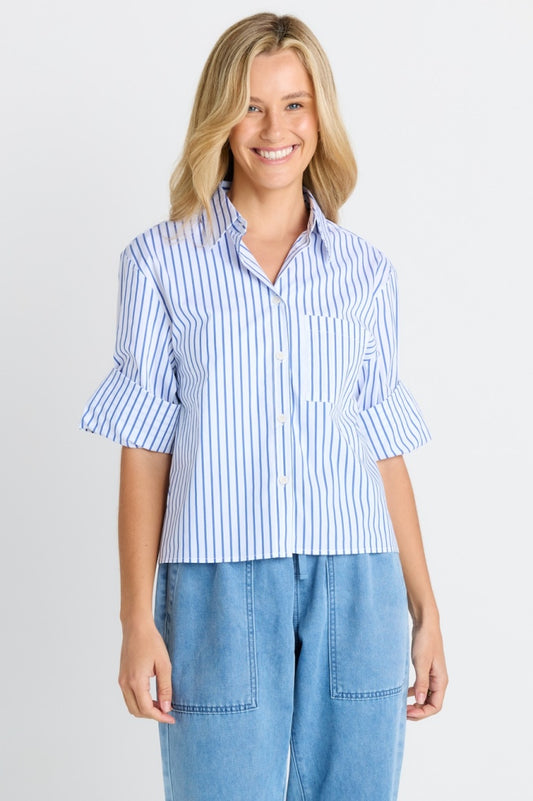 Betty Basics Cropped Poplin Shirt BB8614