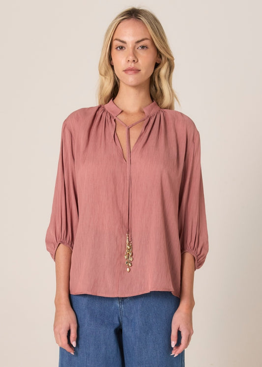 Fate + Becker Shae Split Neck Top - 17783TWFA