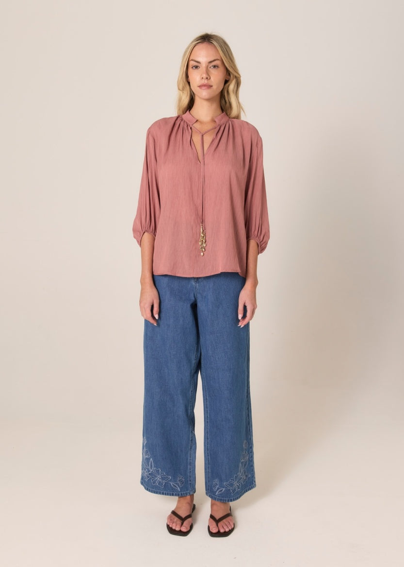 Fate + Becker Shae Split Neck Top - 17783TWFA
