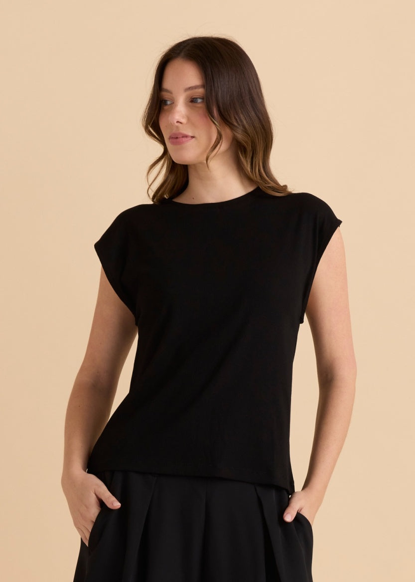 Betty Basics Cuff Rib Tee BB1112