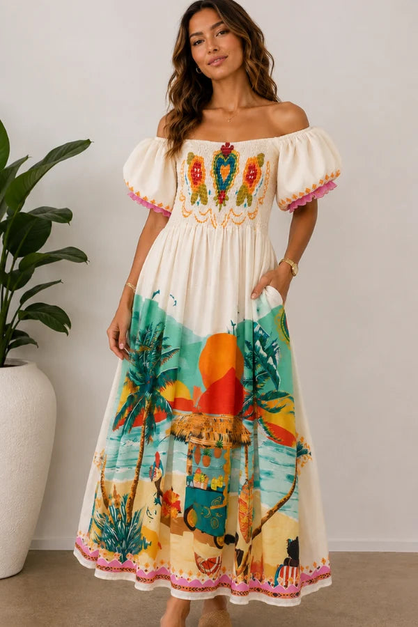 La Sofia Puff Sleeve Dress VLSD530