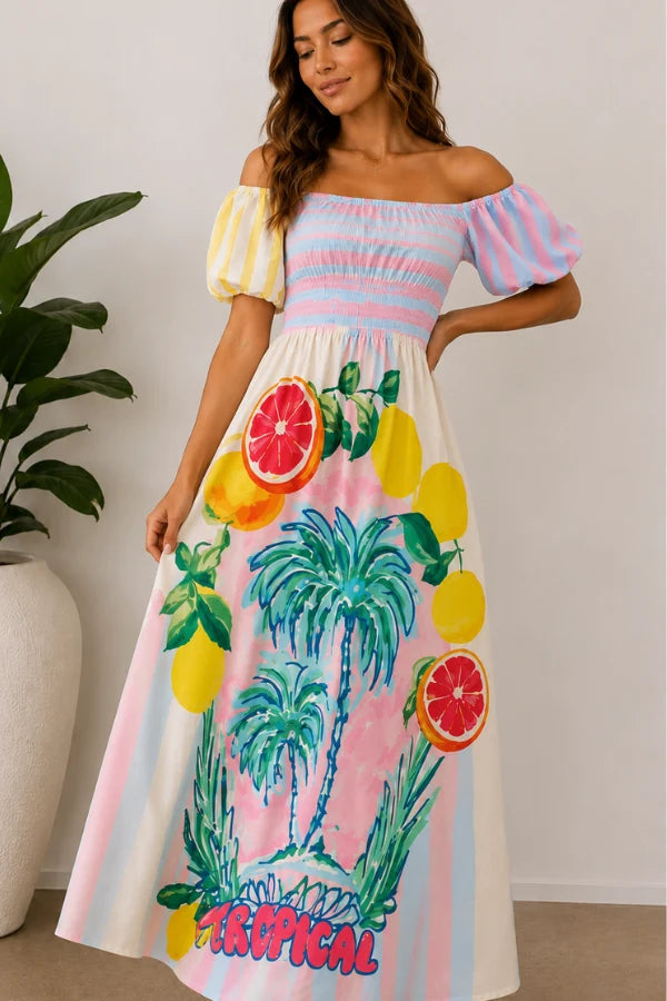 La Sofia Puff Sleeve Dress VLSD530